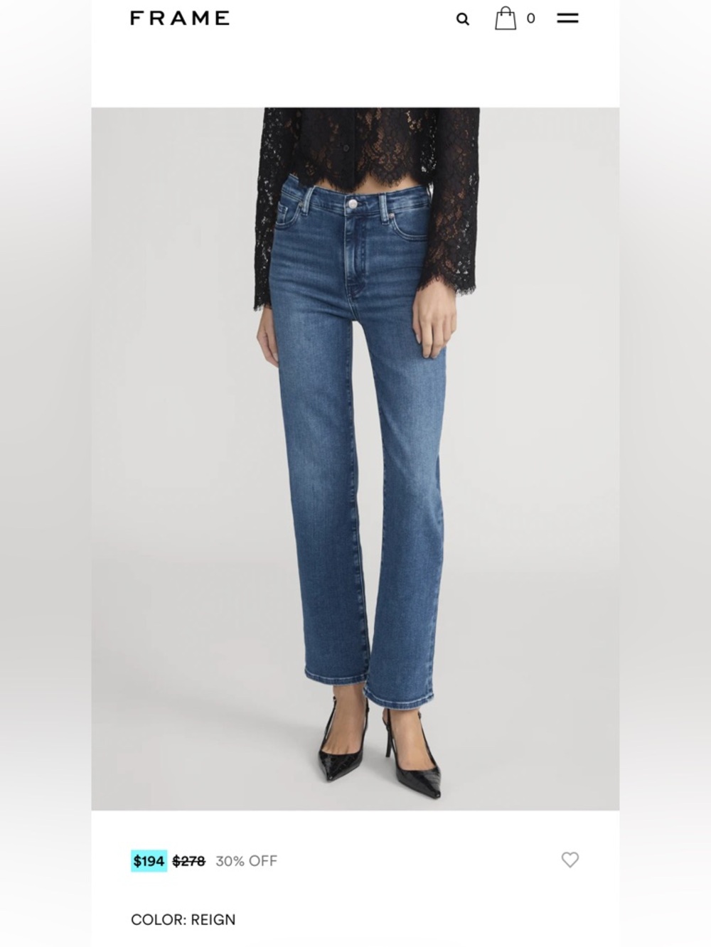 Frame Denim Women's Straight Leg Jeans in Medium Blue - Picture 7 of 9